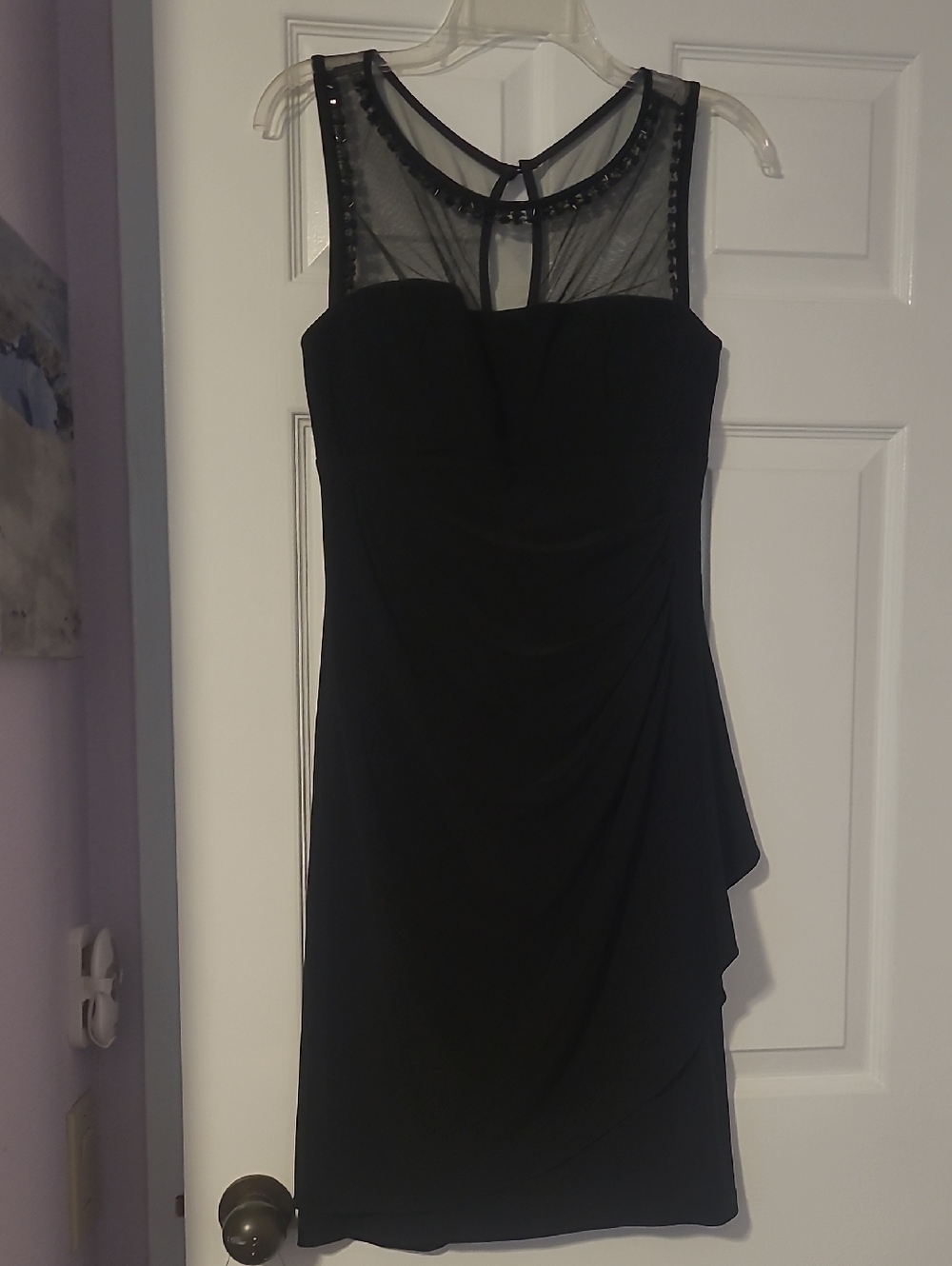 Scarlett Black Sheer Yoke Mini Dress